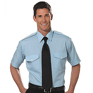 Van Heusen, Men's, "Aviator" Pilot & Crew Member Short Sleeve Shirts, all Blue
