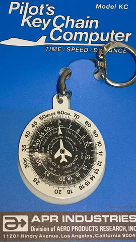 APR, Pilot's E6B Flight Computer Key Chain w/ Time/Speed/Distance, p/n APR-KC
