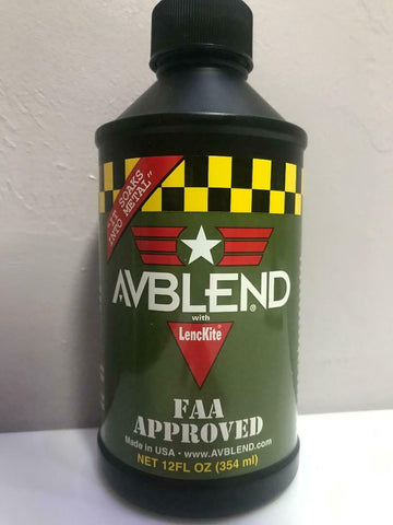 Avblend, Oil Additive w/ LencKite, 12 Oz Bottle,  FAA Approved, w/ Certs