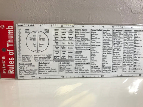 Rule of Thumb, Ultimate VFR/IFR Checklist Card, p/n DRN101