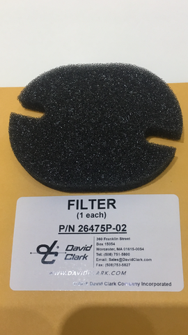 David Clark,  Filter for inside of Headset Domes, 1 pair, p/n 26475P-02