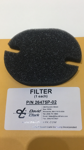 David Clark, Filter for inside of Headset Domes, 1 pair, p/n 26475P-02