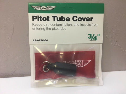 ASA, Pitot Tube Cover, 3/4" Large, fits most Cessnas & Falcon Jets, p/n ASA-PTC-34