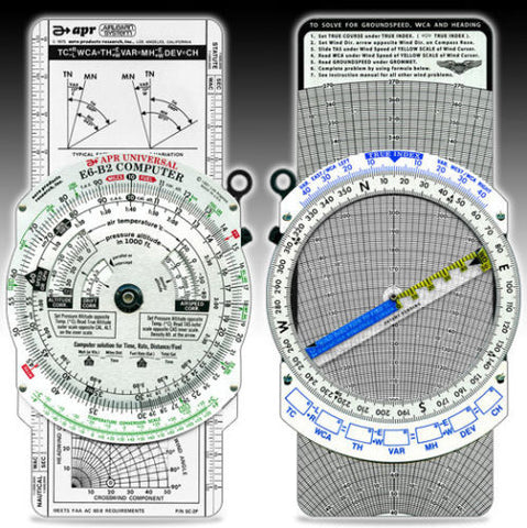 APR, Deluxe, E6B Flight Computer w/ Pilot Wind Triangle & T/S/D, p/n E6-B2WL