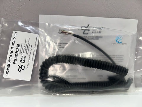 David Clark 40599G-98, Communication Cord Assembly, USA Made, w/Certs