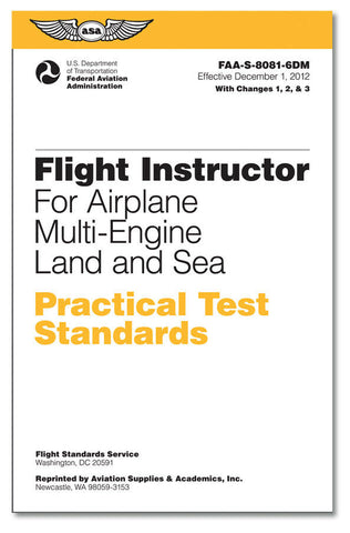 ASA, Practical Test Standards (PTS) for Flight Instructor Multi Eng., p/n ASA-8081-6DM