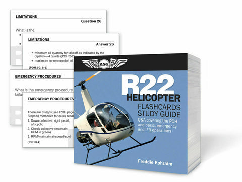 ASA, Robinson R22 Helicopter Flashcards & Study Guide, p/n ASA-CARDS-R22