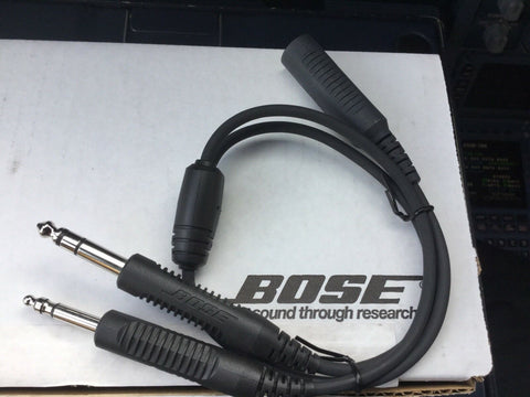 Bose, Adapter for A20 Headsets, 6-Pin LEMO to Dual-Plugs (G/A), p/n 0327080-0010