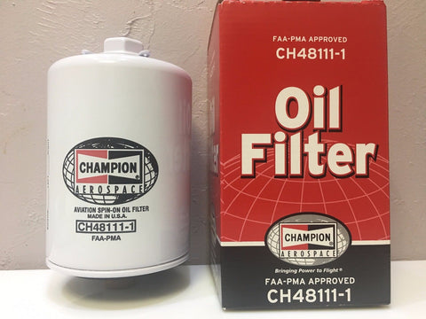 Champion, Aircraft Oil Filter, p/n CH48111-1 w/ FAA-PMA 8130 certificate