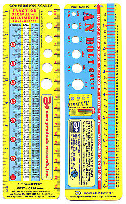 APR, AN Bolt Gauge, Pocket Sized & Color Coded, Two-Sided p/n DANBG